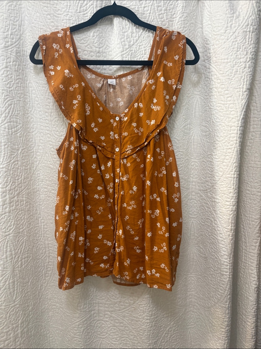 Old Navy Rust Floral Ruffle Camisole
